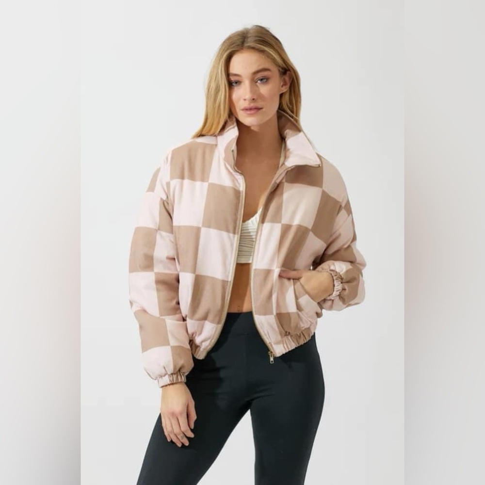 Baevely ‘Checked In’ Bomber Jacket